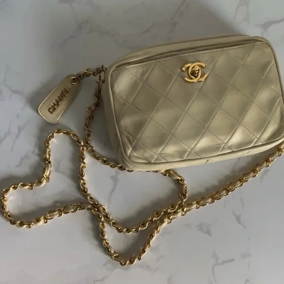 Chanel Cream Quilted Leather Crossbody Bag - Picture 12 of 12